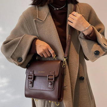 The Women’s Designer Leather Backpack blends chic style with everyday practicality