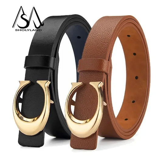 Trendy Women’s Multi-Color Leather Belt – Alloy Moon Buckle