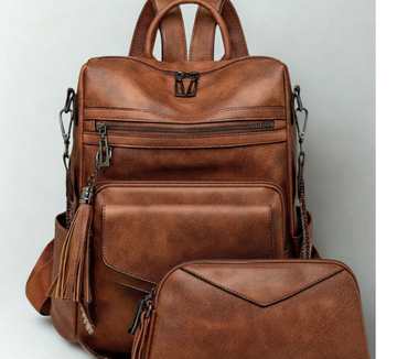 Elegant Leather Travel Backpack