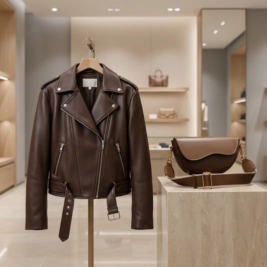 Oversized leather jacket