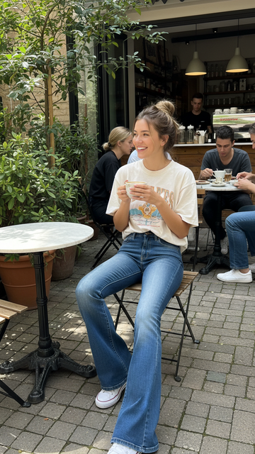 Women’s High Waist Flared Jeans – Stretchy Bootcut Denim, Solid Color Thin Bell Bottom Pants