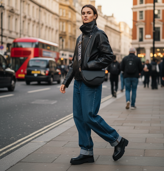 Women’s Oversized Leather Jacket – Stand Collar High Neck, Zipper, Belted Short Coat