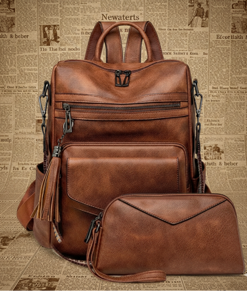 Elegant Leather Travel Backpack