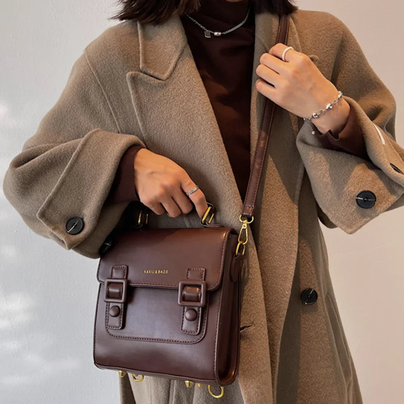 The Women’s Designer Leather Backpack blends chic style with everyday practicality