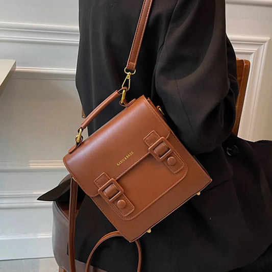 The Women’s Designer Leather Backpack blends chic style with everyday practicality