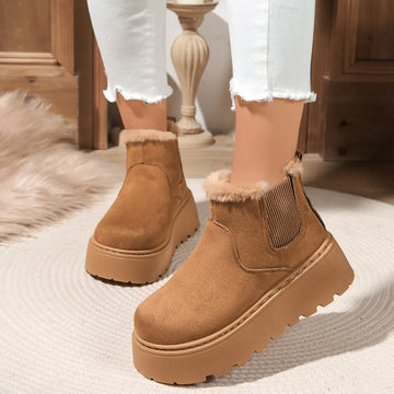 Suede ankle boots with lug sole