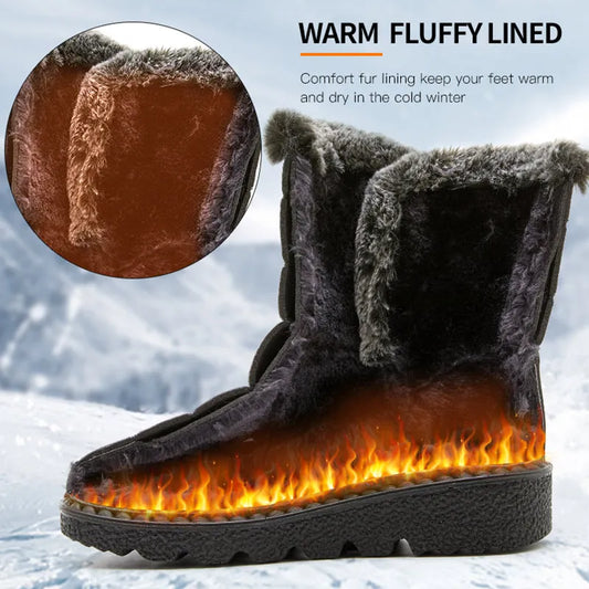 Waterproof boots with fur lining