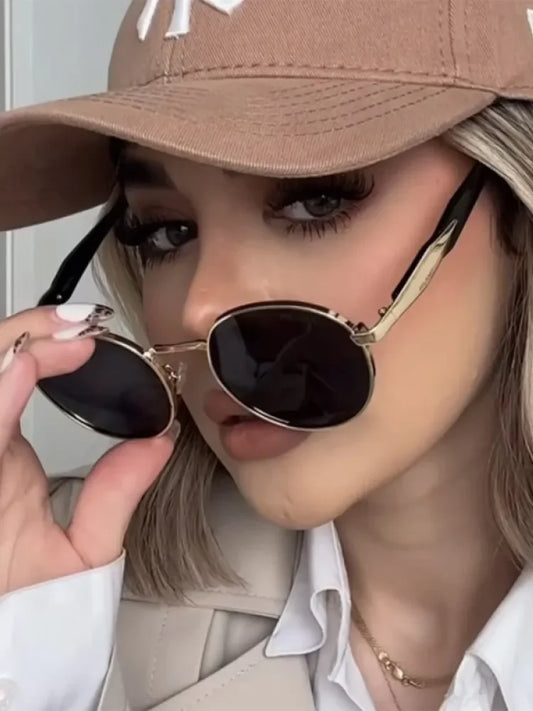 Retro Round Metal Sunglasses – Timeless Unisex Design