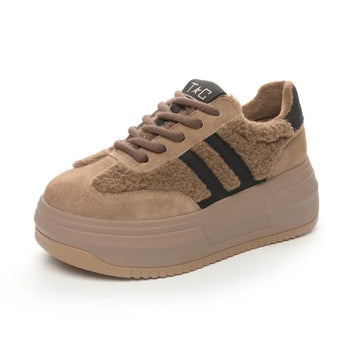 Chunky winter sneakers in genuine leather